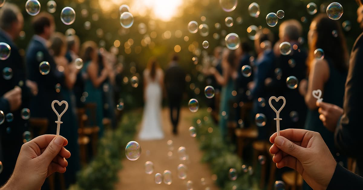 wedding-exit-bubbles-aisle